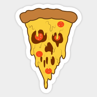 zombie pizza skull art Sticker